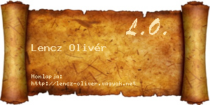 Lencz Olivér névjegykártya